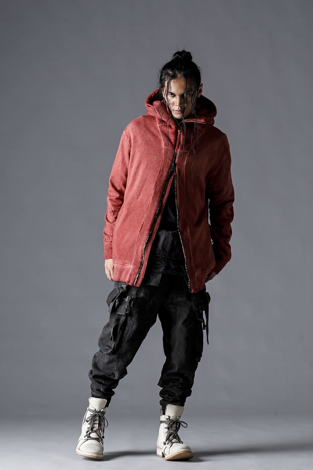 Untwisted Fleece-Lined Hooded Jacket Brick