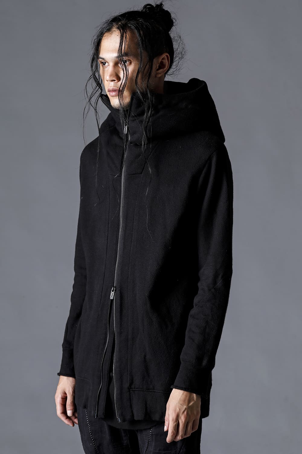 Untwisted Fleece-Lined Hooded Jacket Black