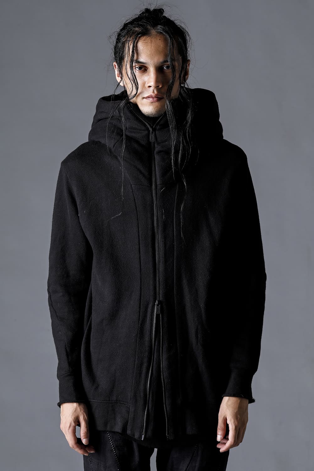 Untwisted Fleece-Lined Hooded Jacket Charcoal