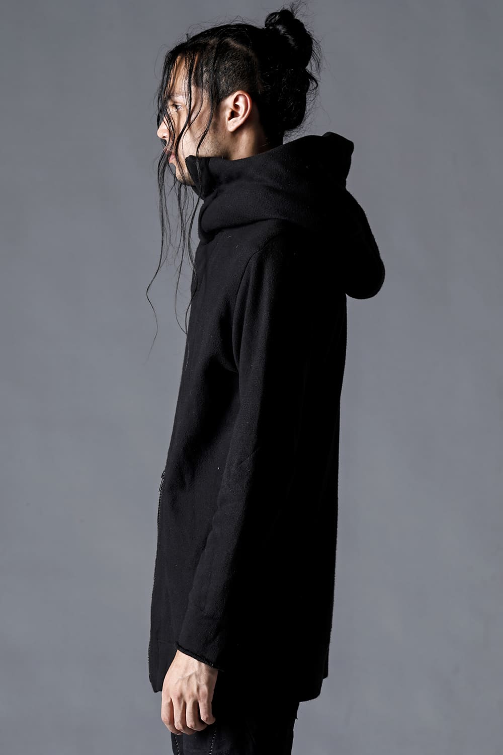 Untwisted Fleece-Lined Hooded Jacket Black