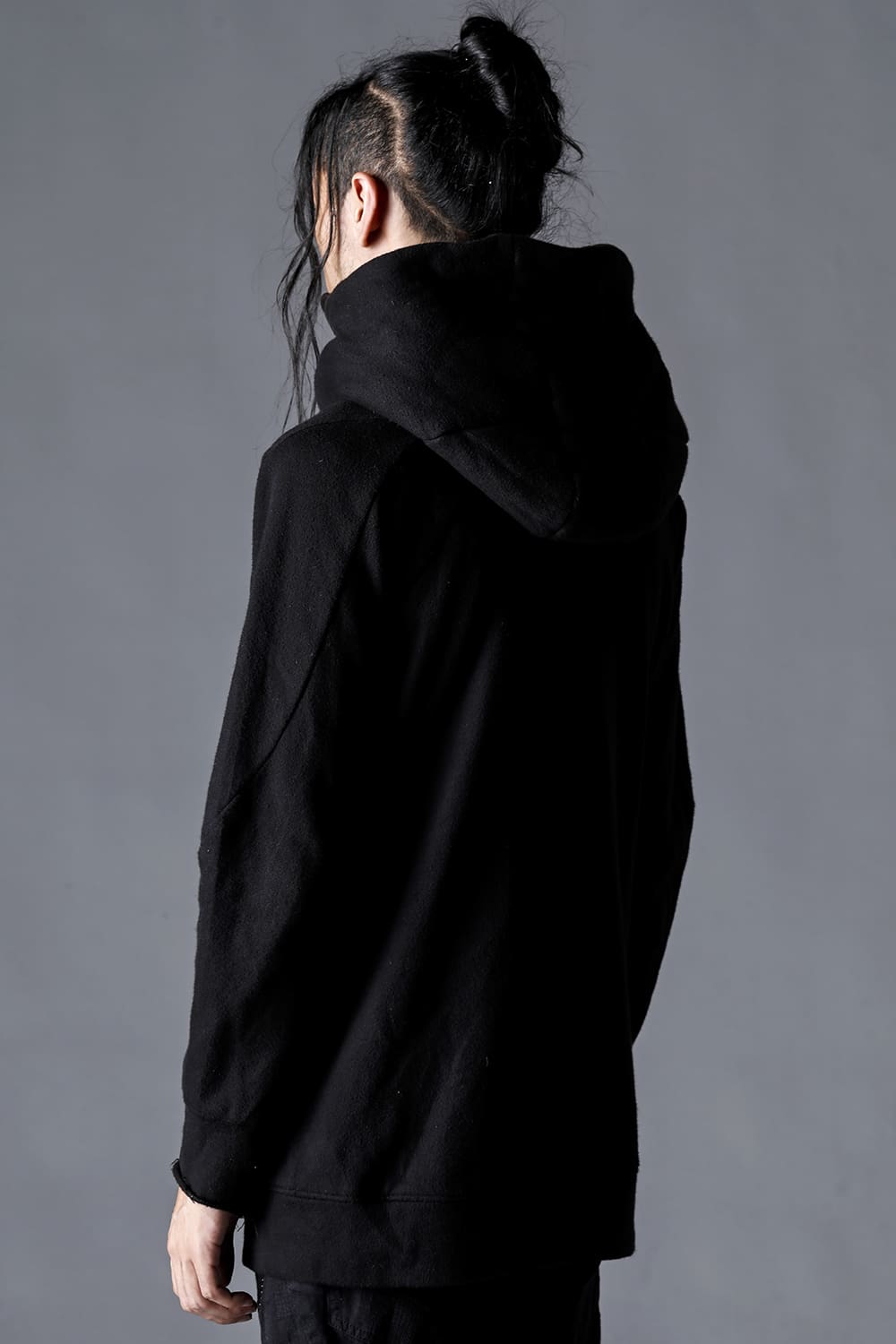 Untwisted Fleece-Lined Hooded Jacket Black