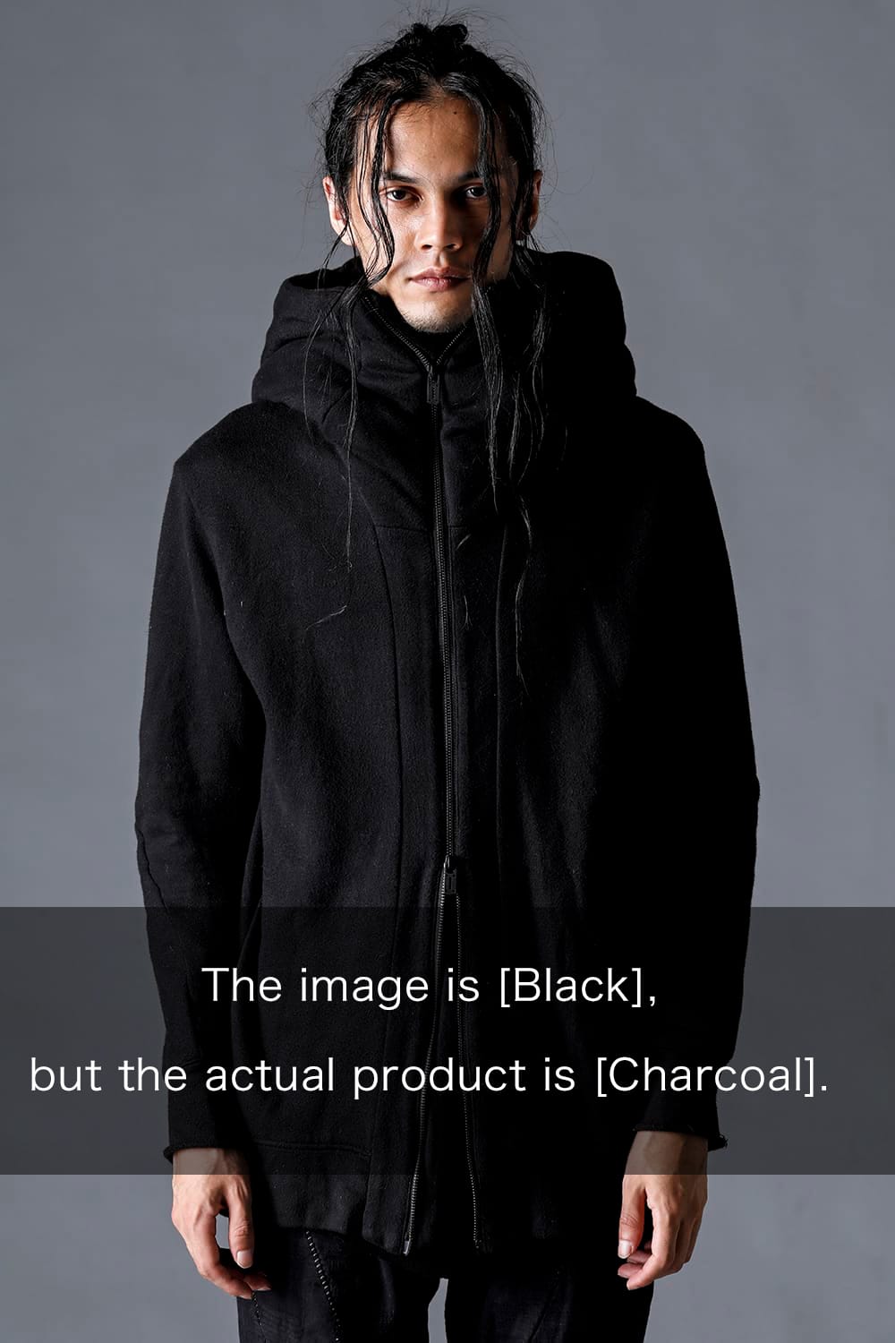 無撚糸裏毛フーデッドジャケット Charcoal