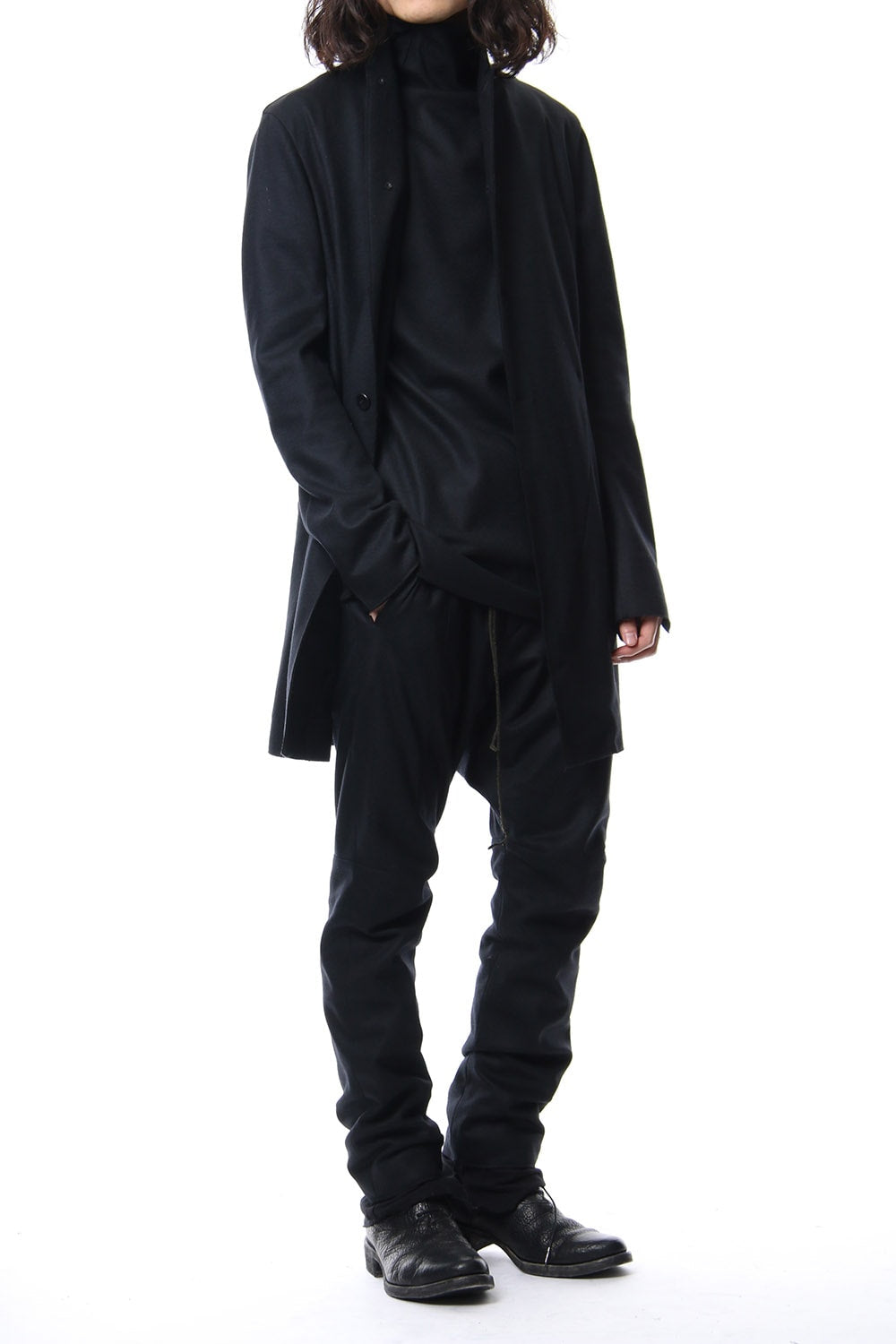 Super 100's wool smooth tailor long Cardigan