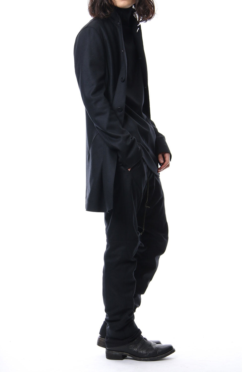 Super 100's wool smooth tailor long Cardigan