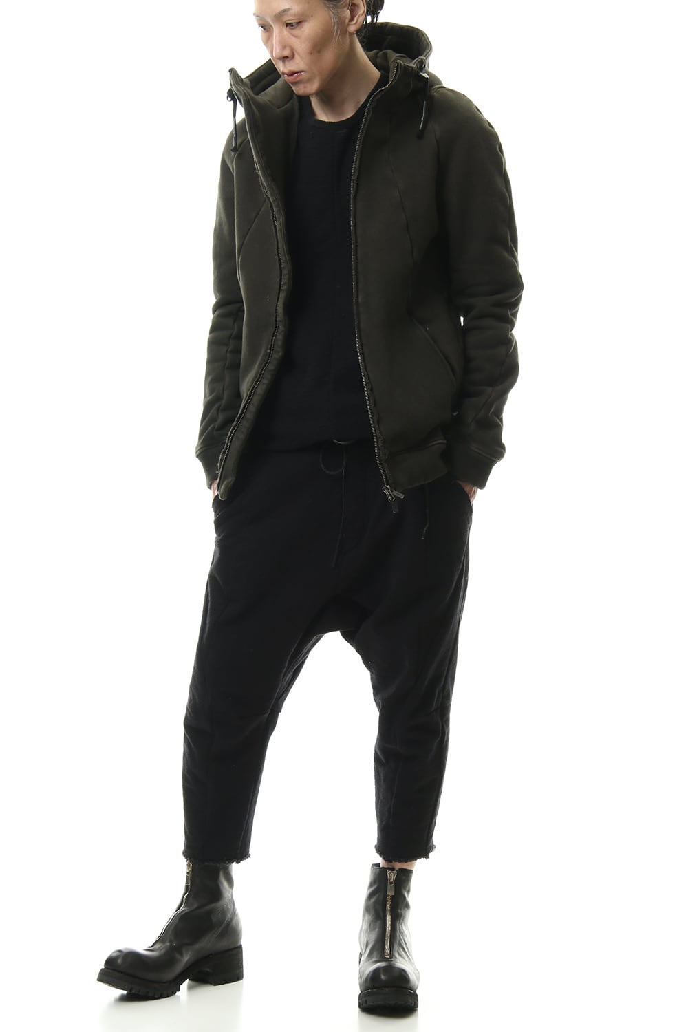 ハイパーストレッチ コットンジャージー フーデットジャケット	カーキ