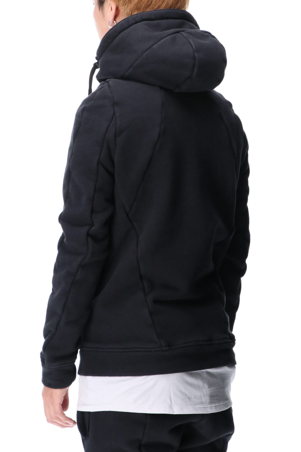Hyper stretch Cotton jersey Hooded Jacket Black
