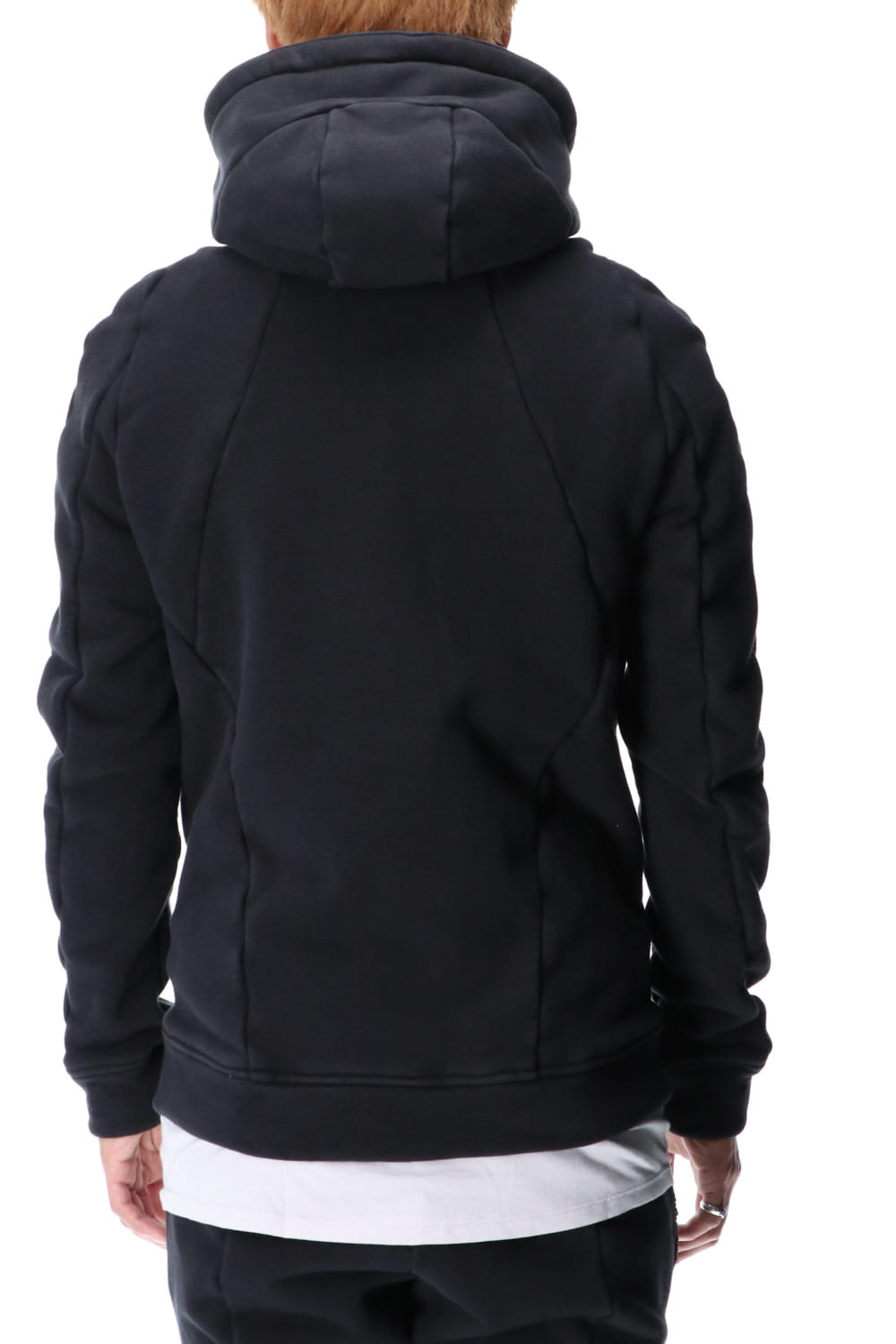 Hyper stretch Cotton jersey Hooded Jacket Black