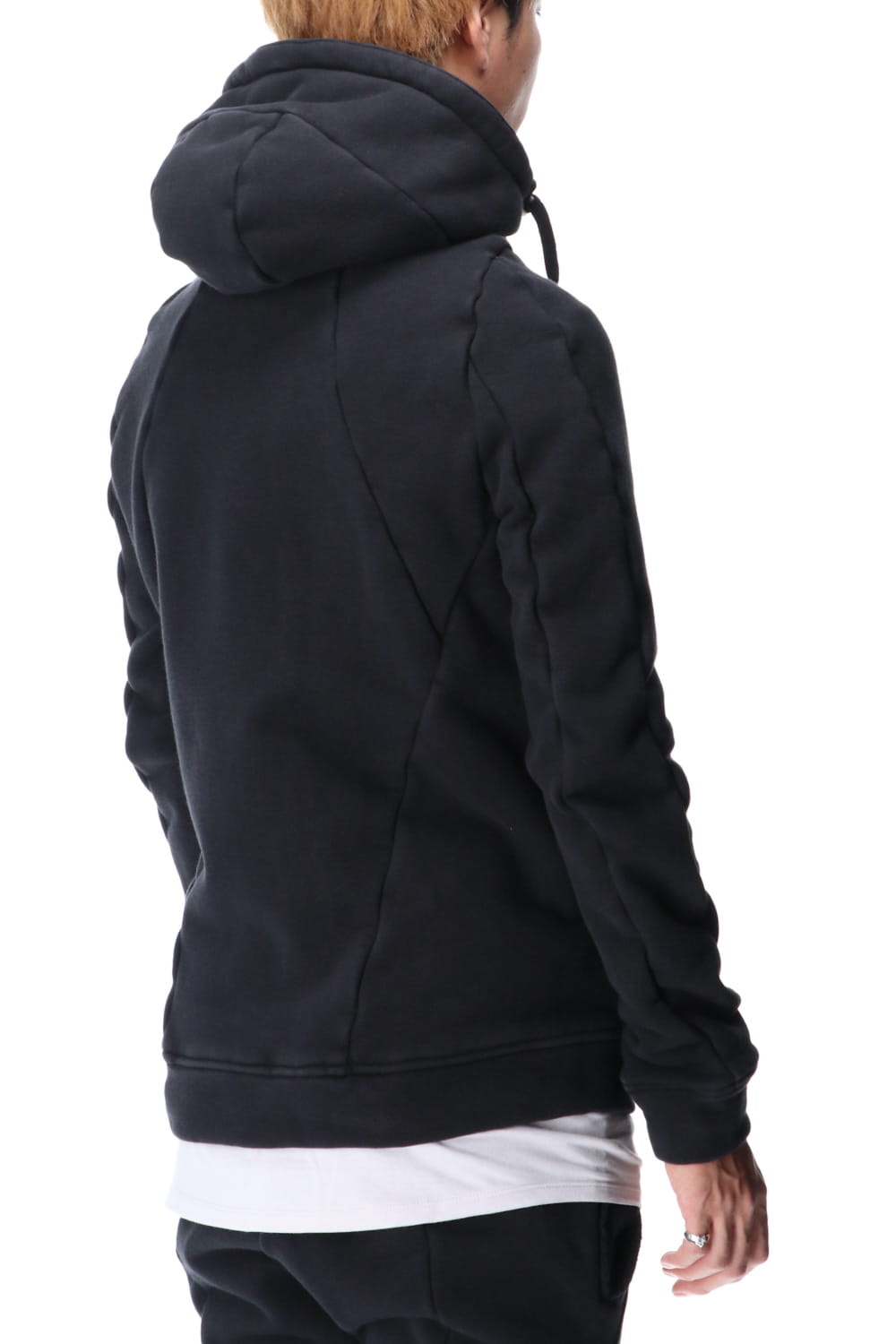 Hyper stretch Cotton jersey Hooded Jacket Black