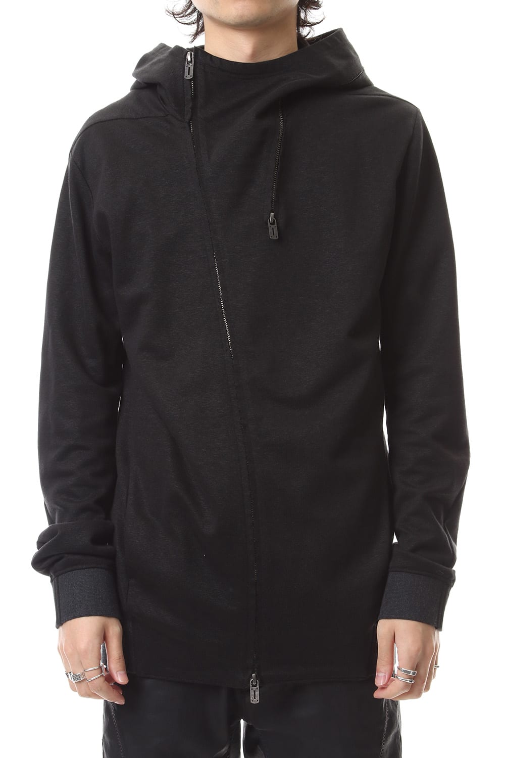 Linen x Cotton Double Face Jersey Zip up Parka