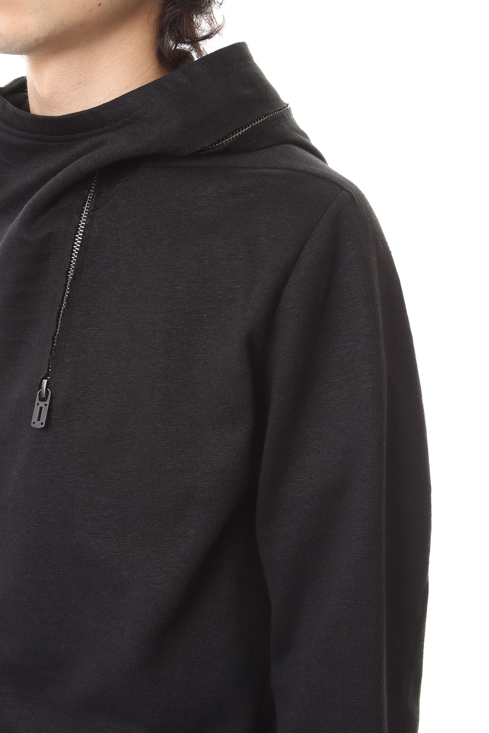 Linen x Cotton Double Face Jersey Zip up Parka