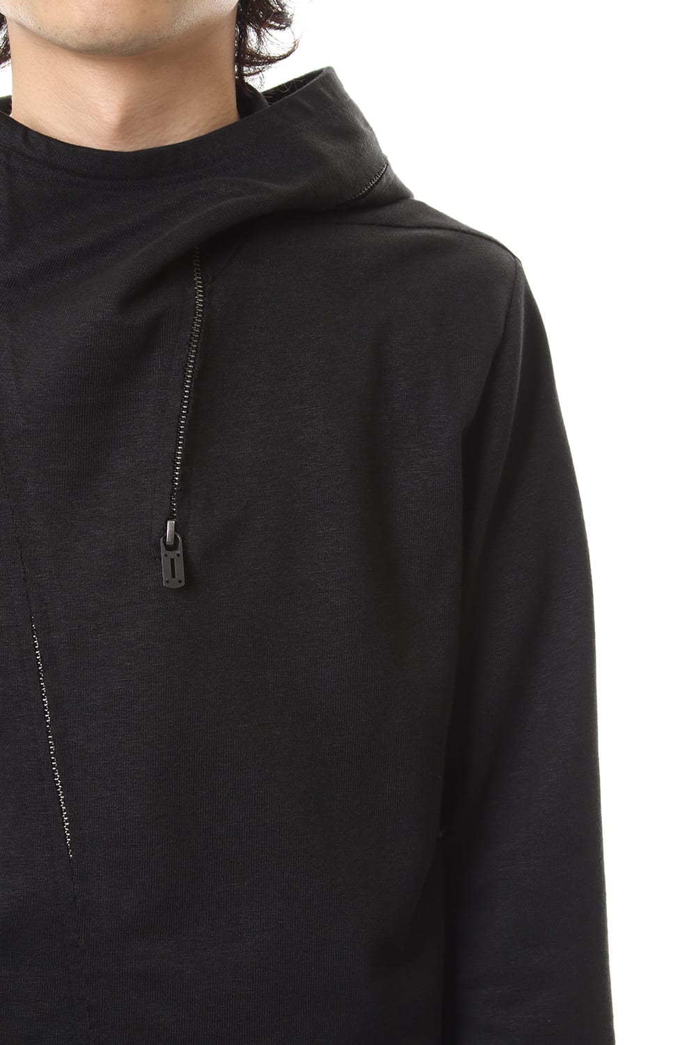 Linen x Cotton Double Face Jersey Zip up Parka