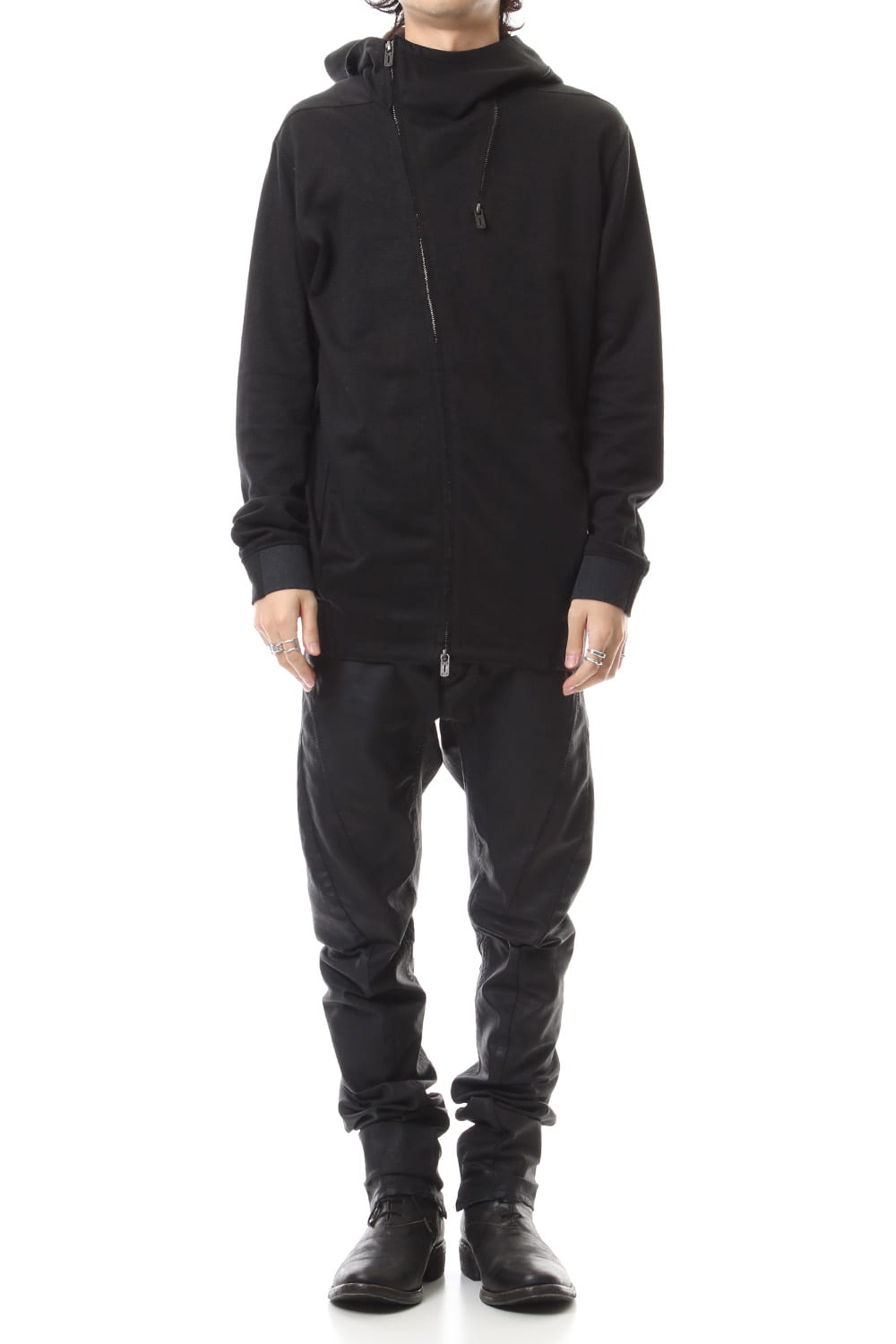 Linen x Cotton Double Face Jersey Zip up Parka