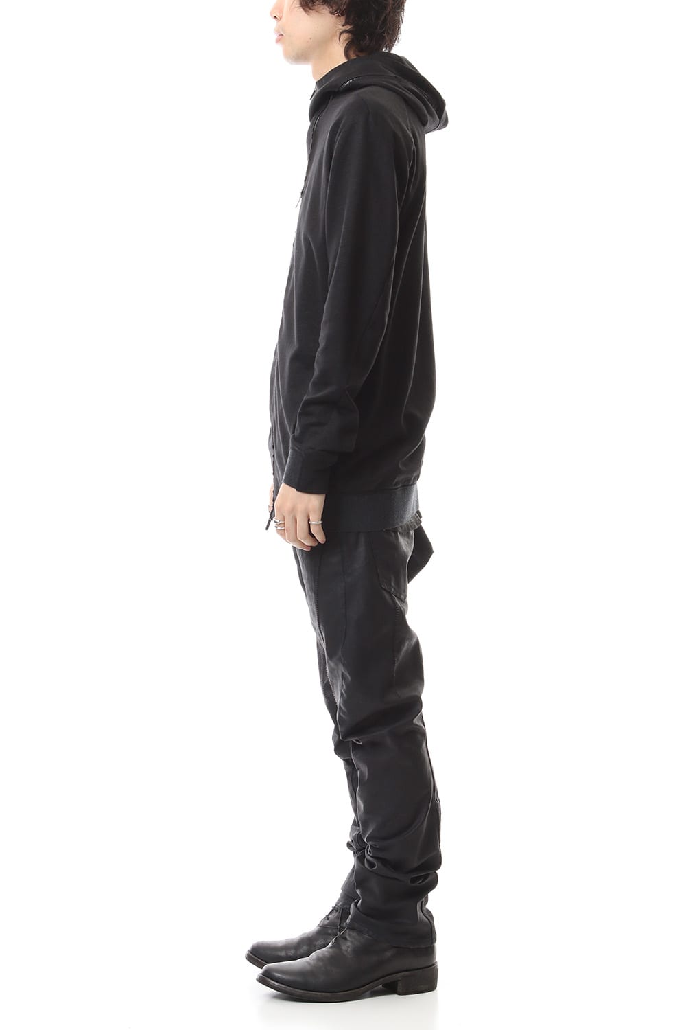 Linen x Cotton Double Face Jersey Zip up Parka