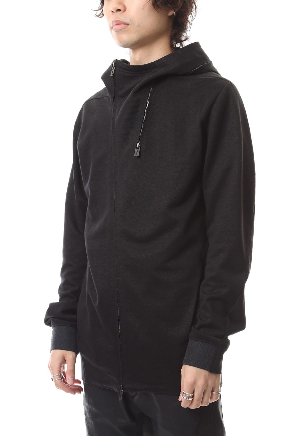 Linen x Cotton Double Face Jersey Zip up Parka