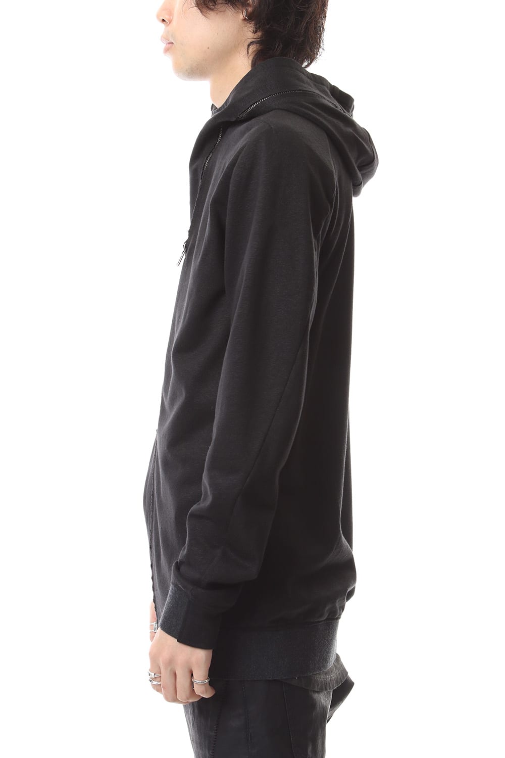 Linen x Cotton Double Face Jersey Zip up Parka