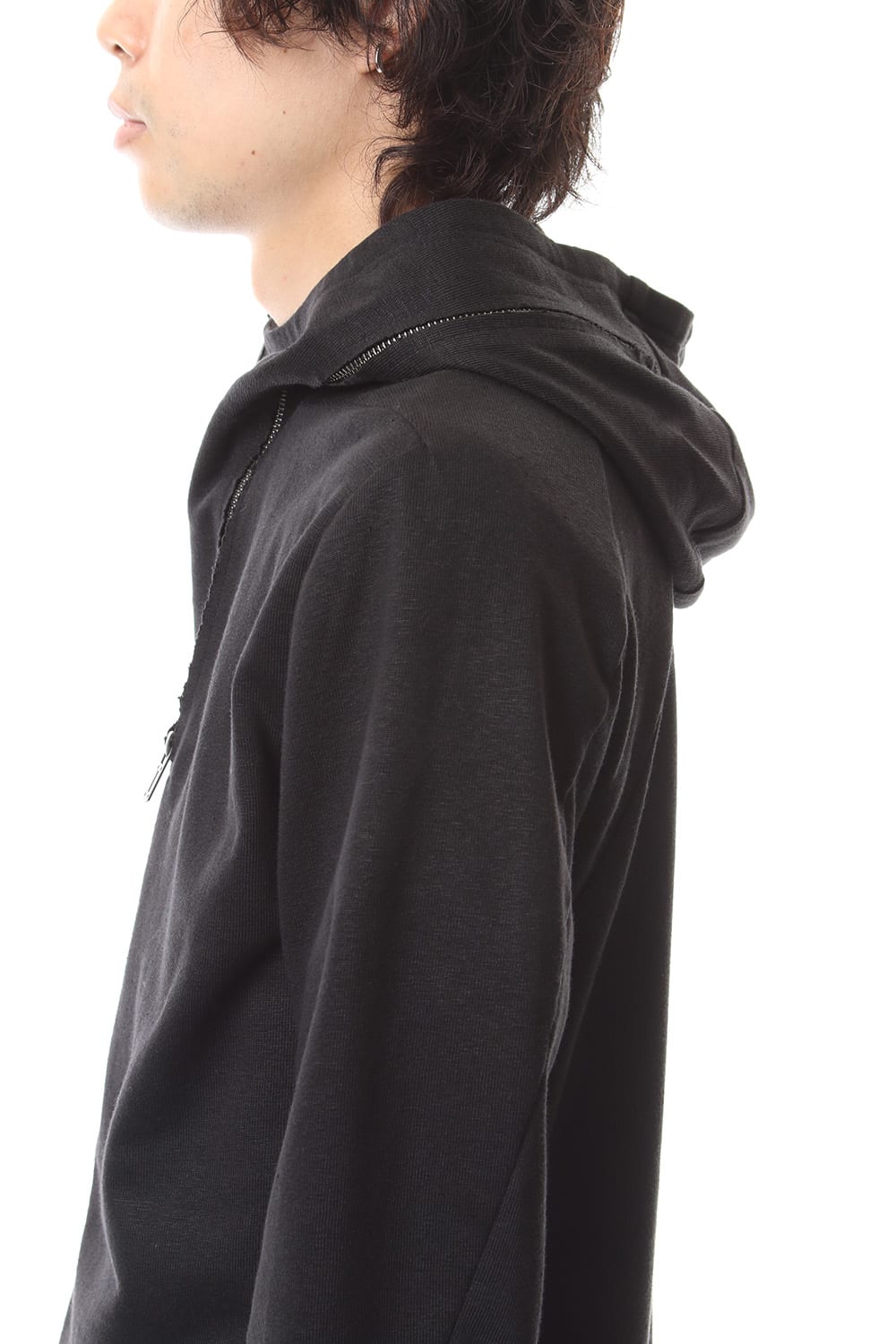 Linen x Cotton Double Face Jersey Zip up Parka