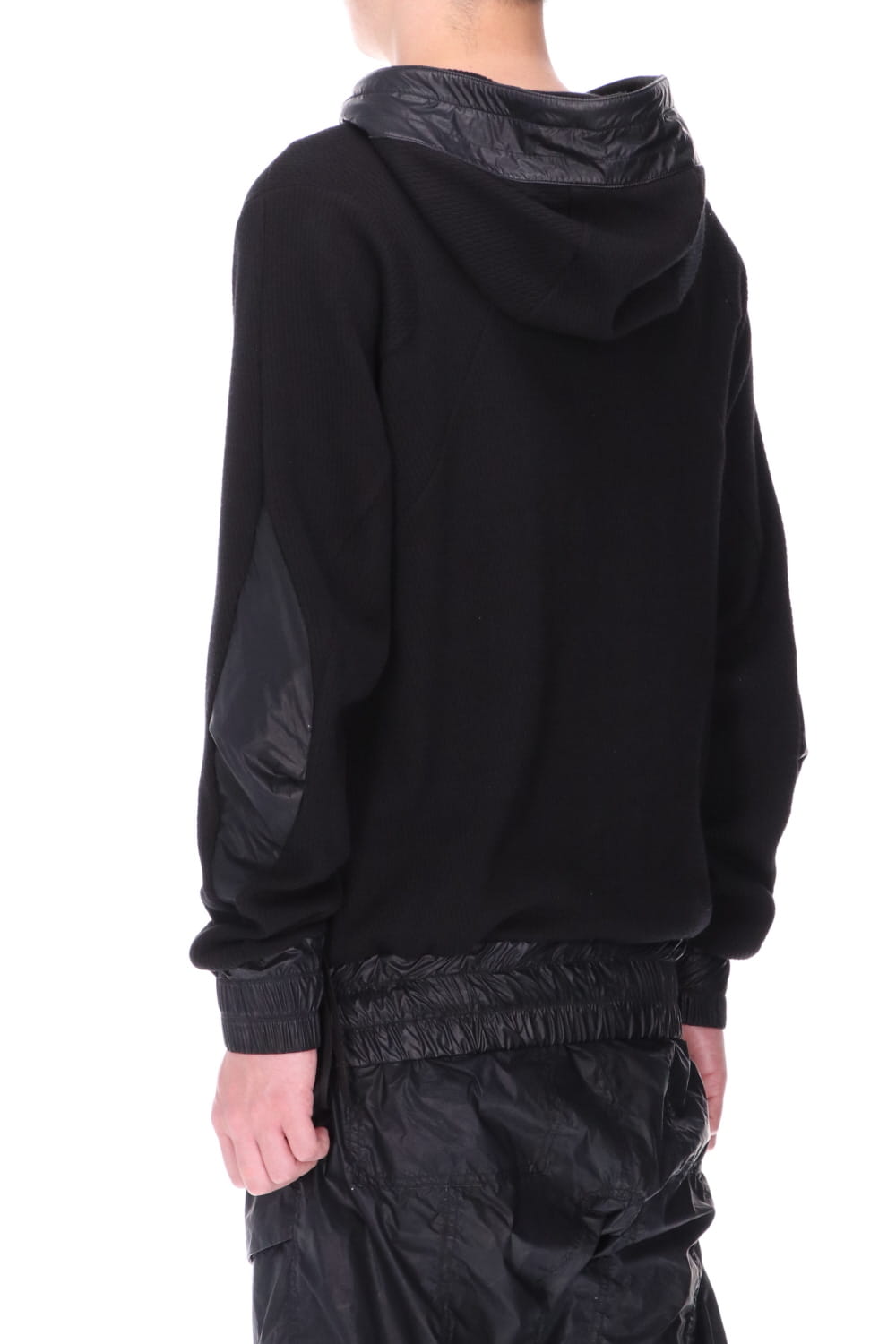 Honeycomb cotton jersey pullover hoodie