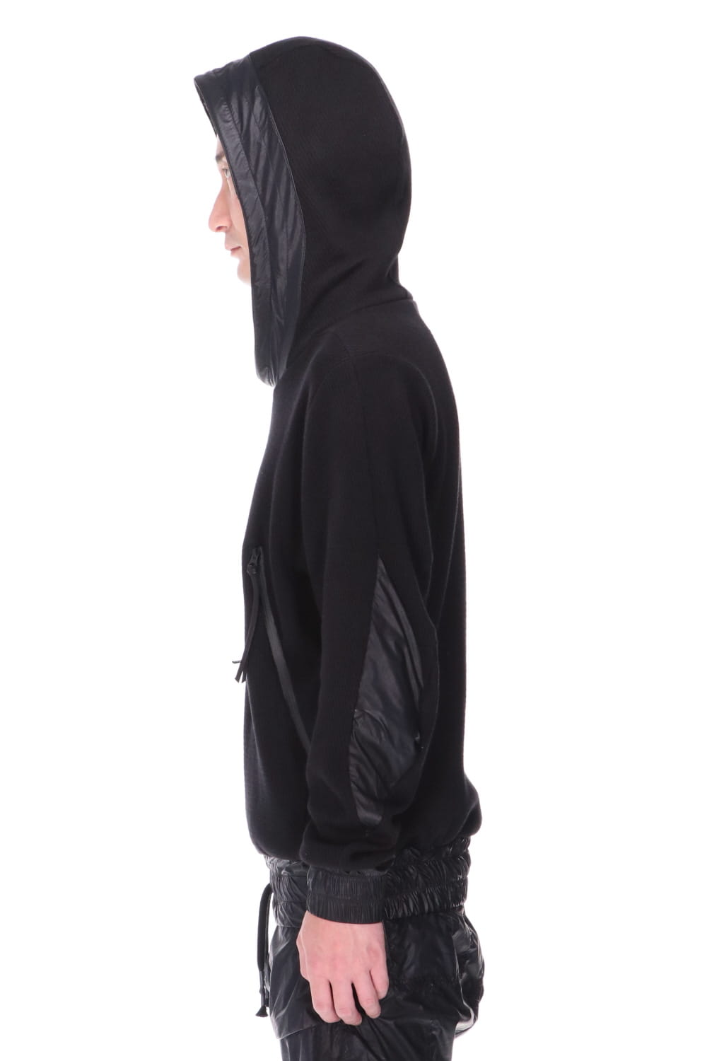 Honeycomb cotton jersey pullover hoodie