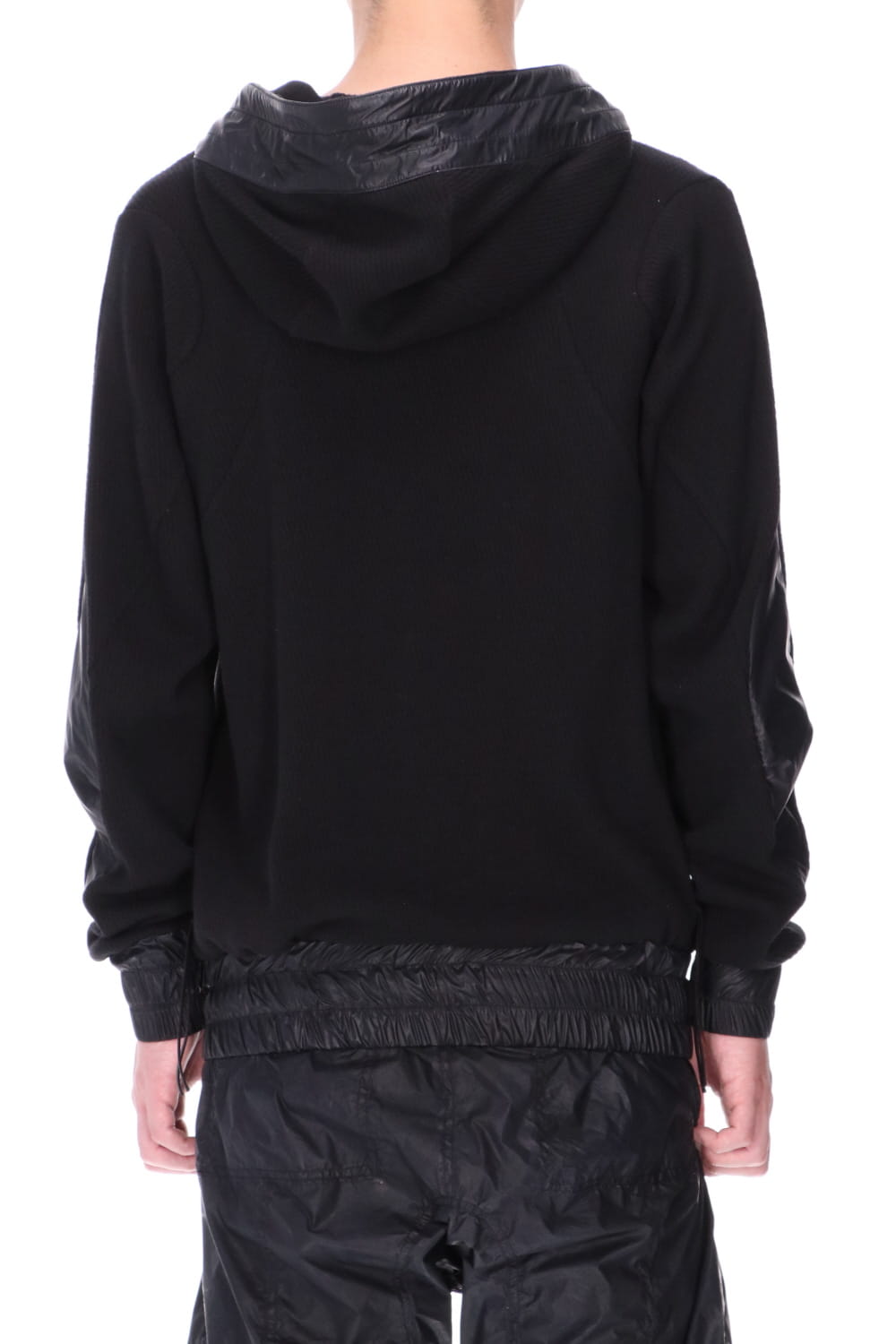 Honeycomb cotton jersey pullover hoodie