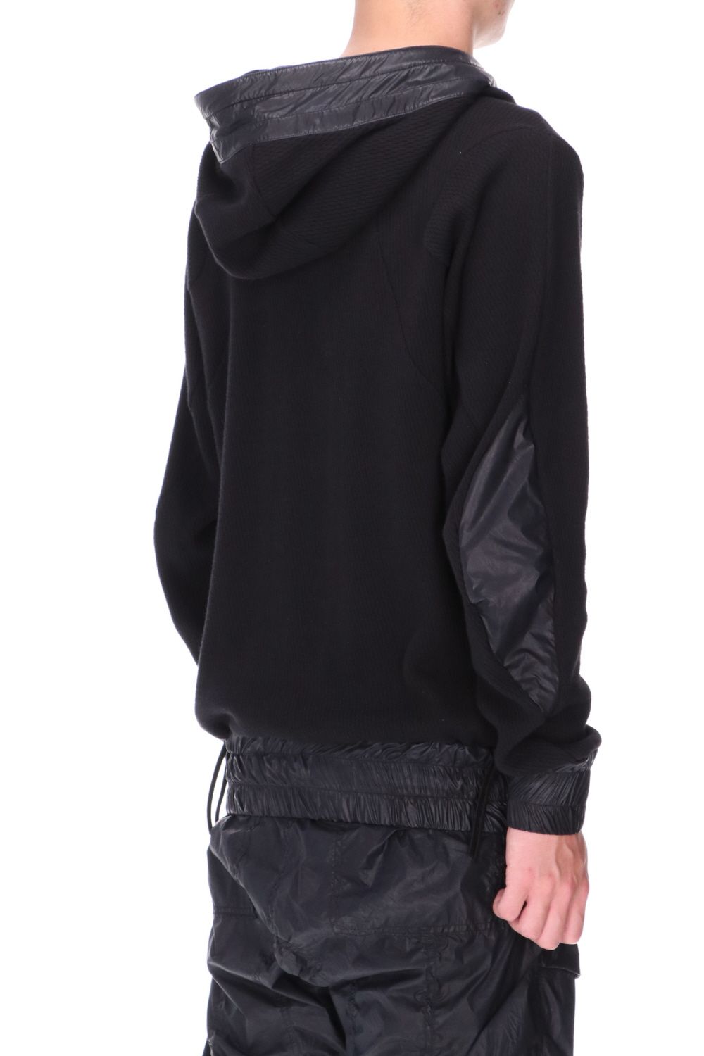 Honeycomb cotton jersey pullover hoodie