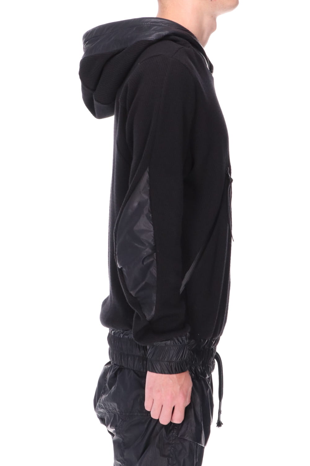 Honeycomb cotton jersey pullover hoodie