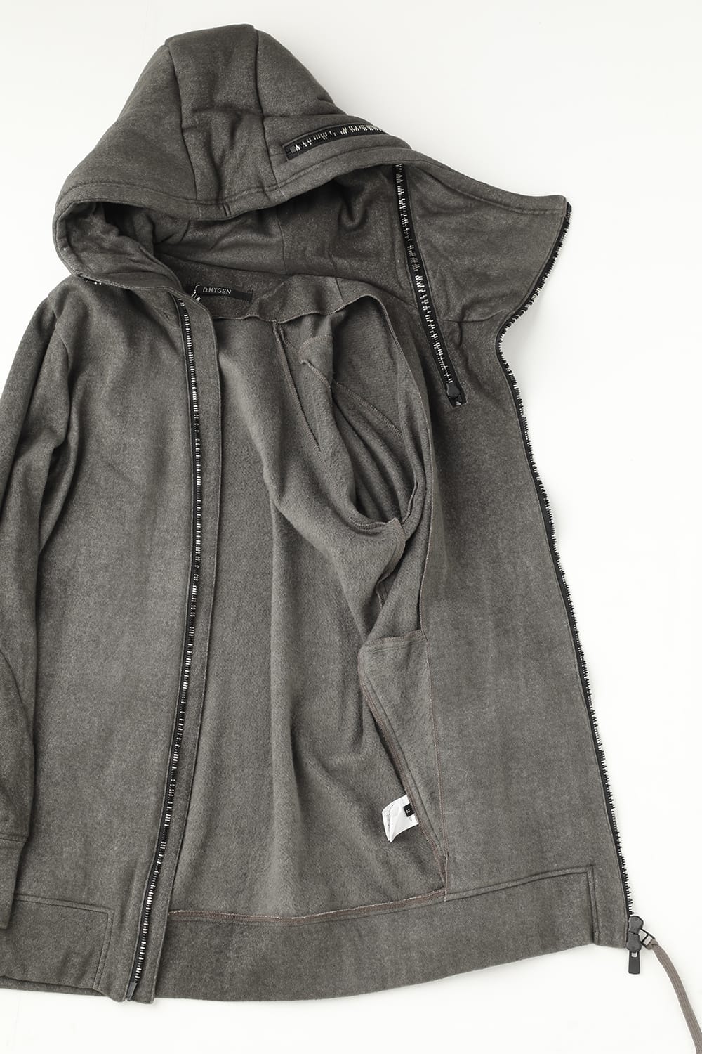 Double Zipper Hooded Jacket w/Untwisted Yarn Fleece Lining Dust
