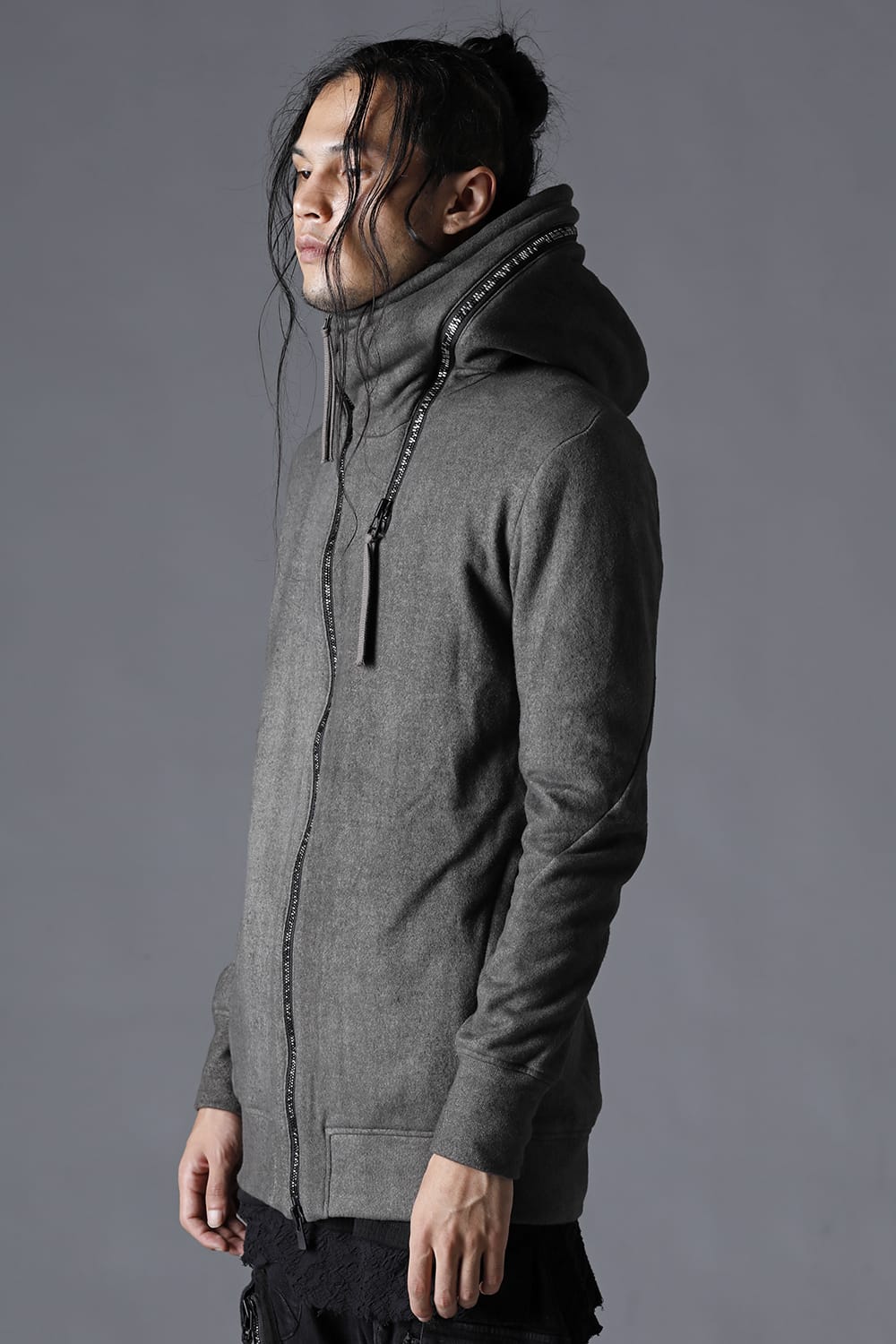 Double Zipper Hooded Jacket w/Untwisted Yarn Fleece Lining Dust