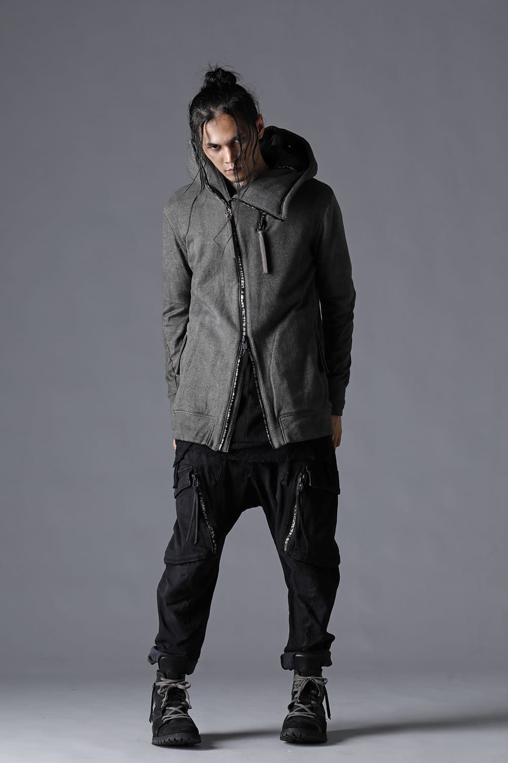 Double Zipper Hooded Jacket w/Untwisted Yarn Fleece Lining Dust