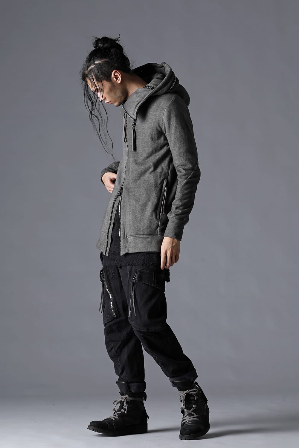Double Zipper Hooded Jacket w/Untwisted Yarn Fleece Lining Dust