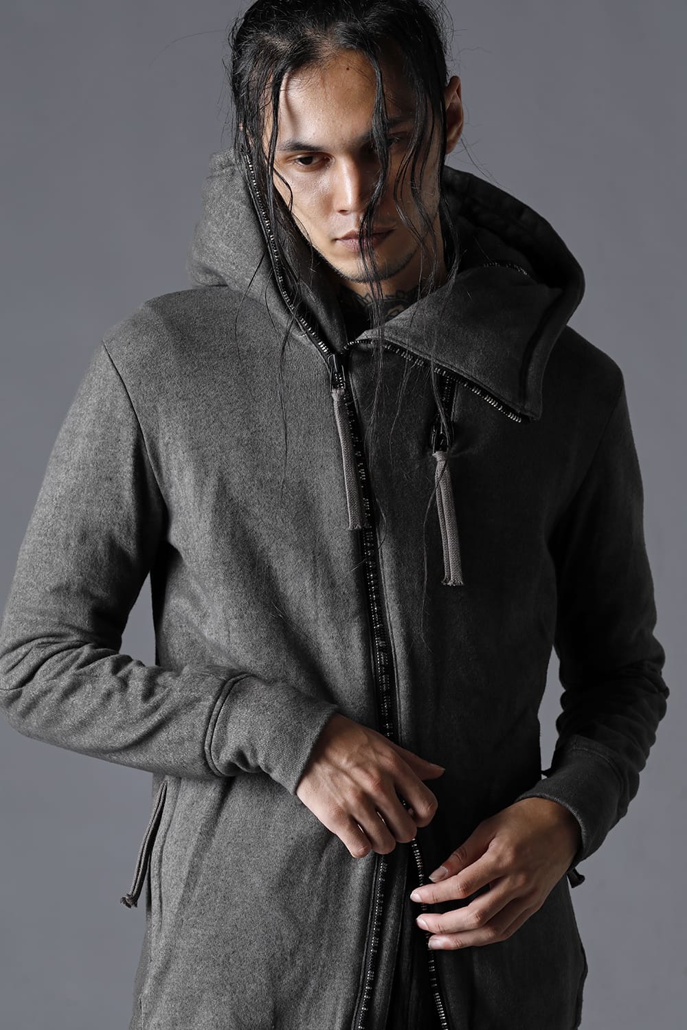 Double Zipper Hooded Jacket w/Untwisted Yarn Fleece Lining Dust