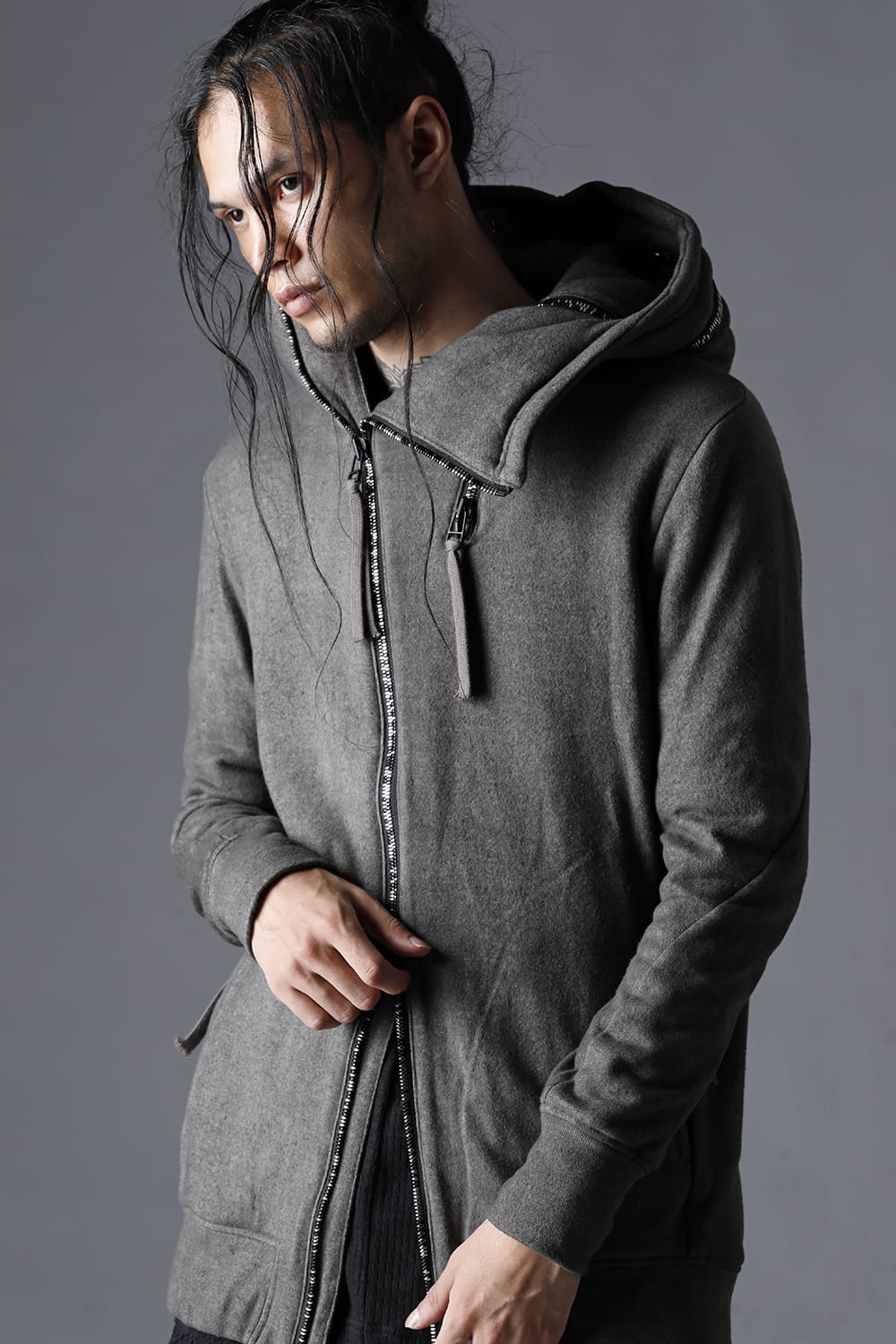 Double Zipper Hooded Jacket w/Untwisted Yarn Fleece Lining Dust