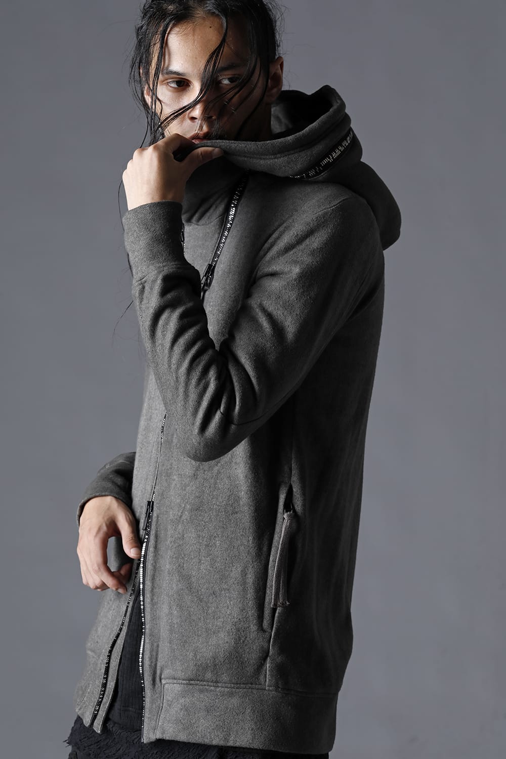 Double Zipper Hooded Jacket w/Untwisted Yarn Fleece Lining Dust