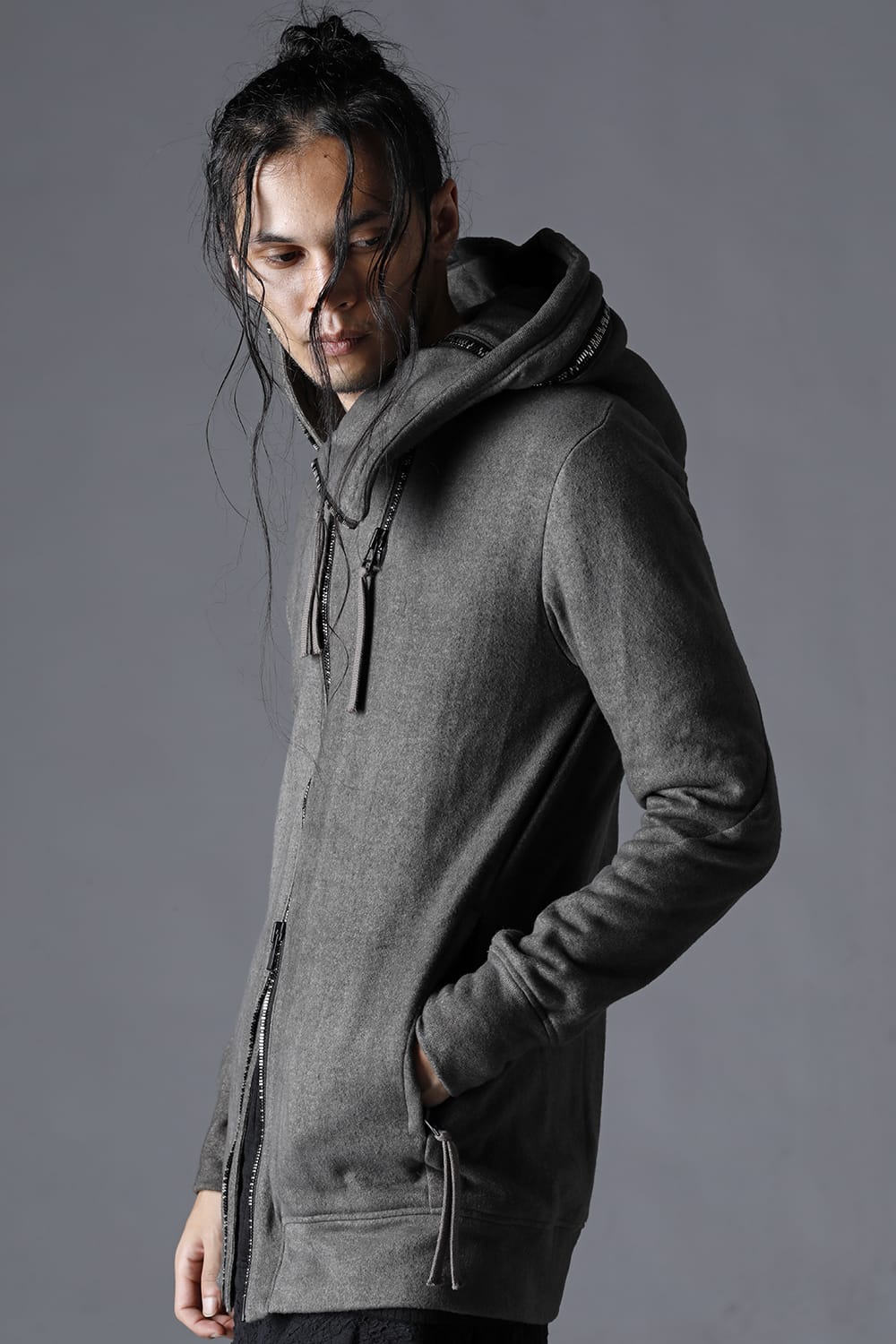 Double Zipper Hooded Jacket w/Untwisted Yarn Fleece Lining Dust