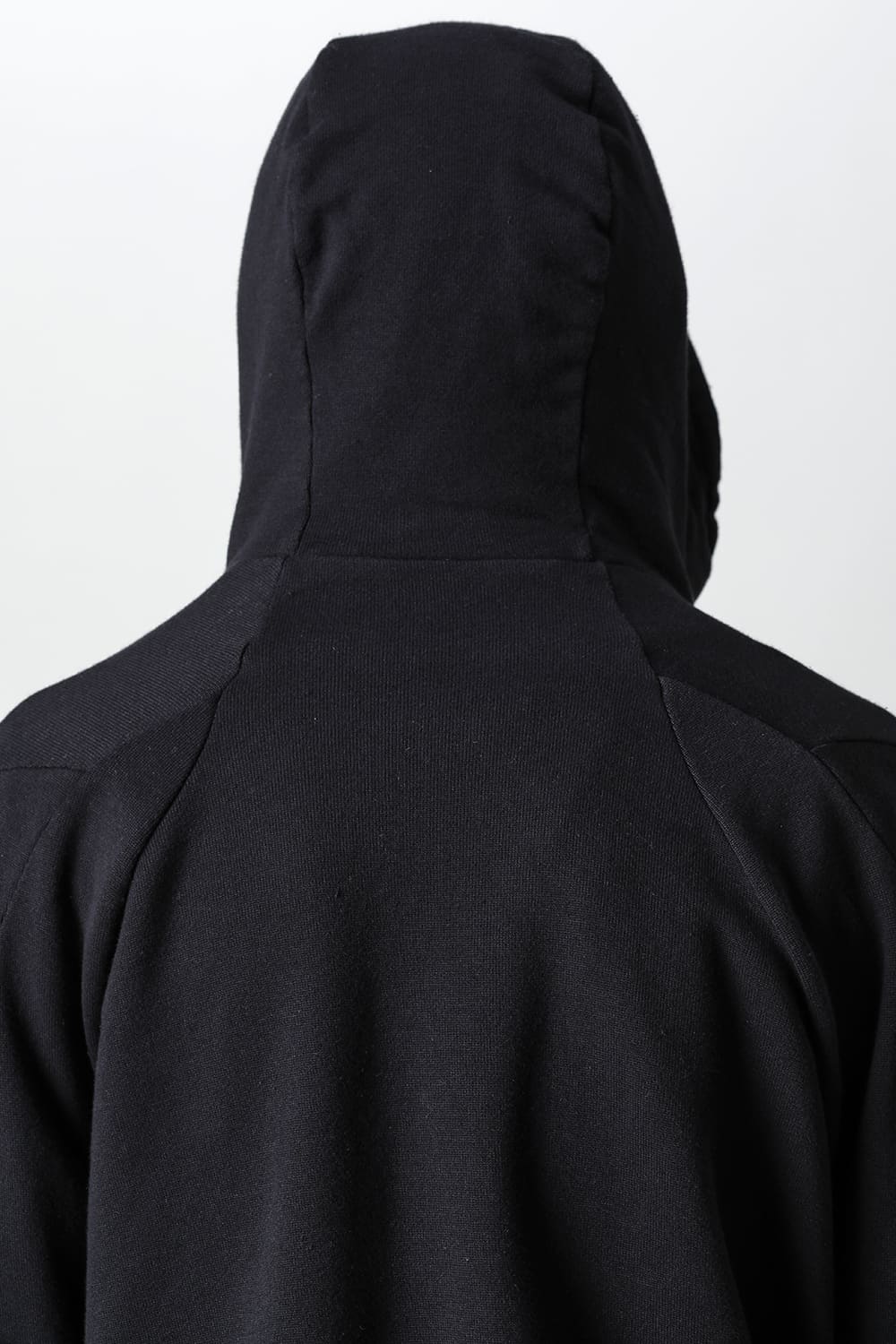 Cold Dyed Untwisted Soft Cotton JerseyZipper Hoodie  Black