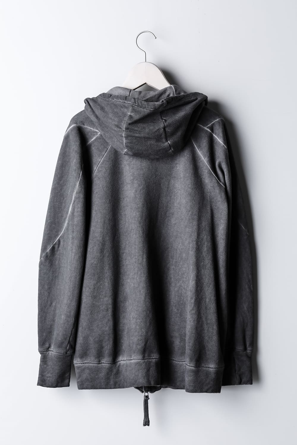 Cold Dyed Untwisted Soft Cotton JerseyZipper Hoodie  Charcoal