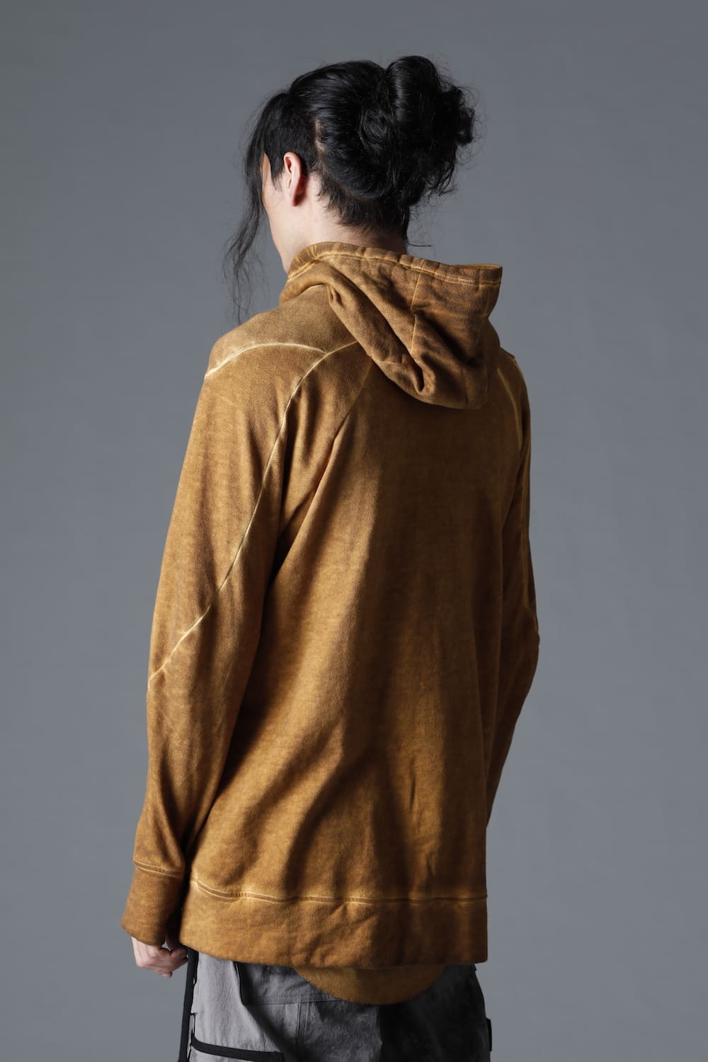 Cold Dyed Untwisted Soft Cotton JerseyZipper Hoodie  Mustard