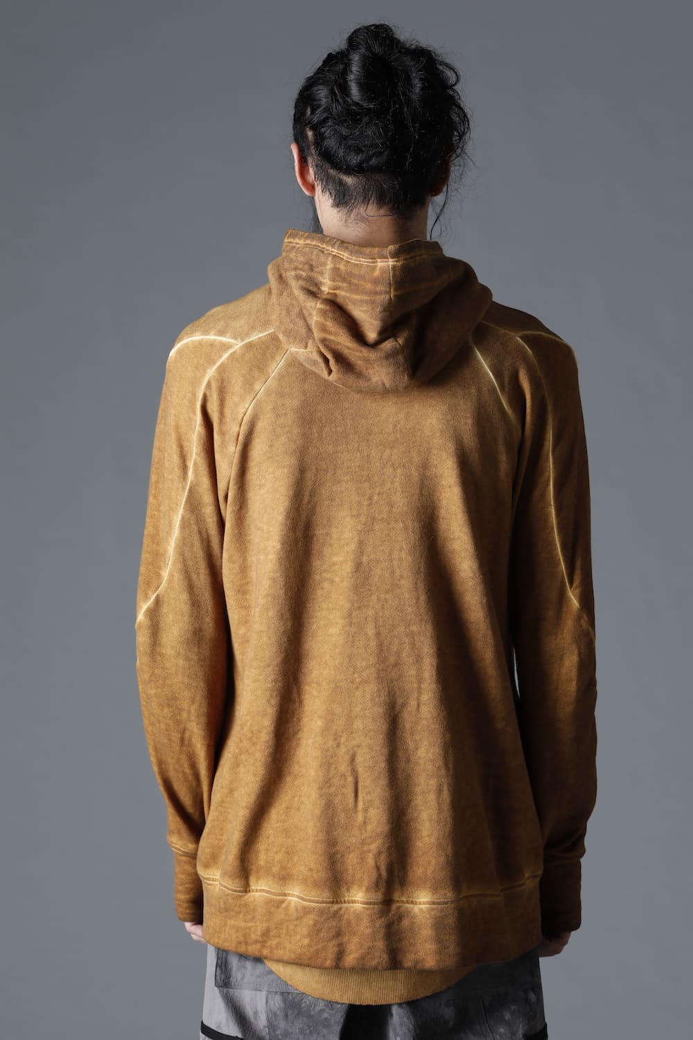 Cold Dyed Untwisted Soft Cotton JerseyZipper Hoodie  Mustard