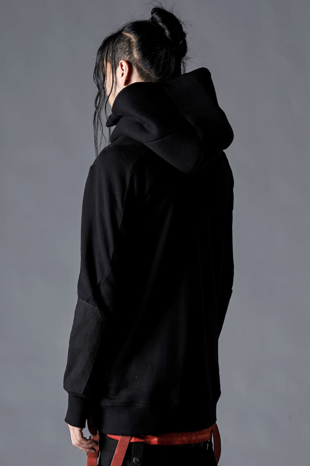 Untwisted Fleece Lining x Dimple-Cotton Rip-Stop Hooded Jacket Black