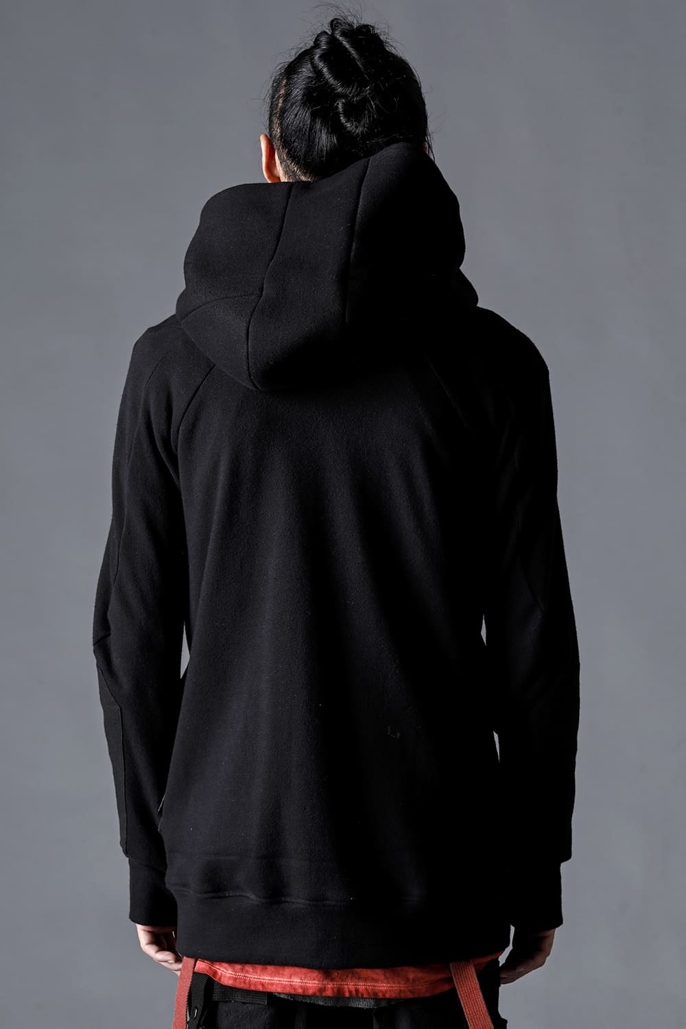 Untwisted Fleece Lining x Dimple-Cotton Rip-Stop Hooded Jacket Black