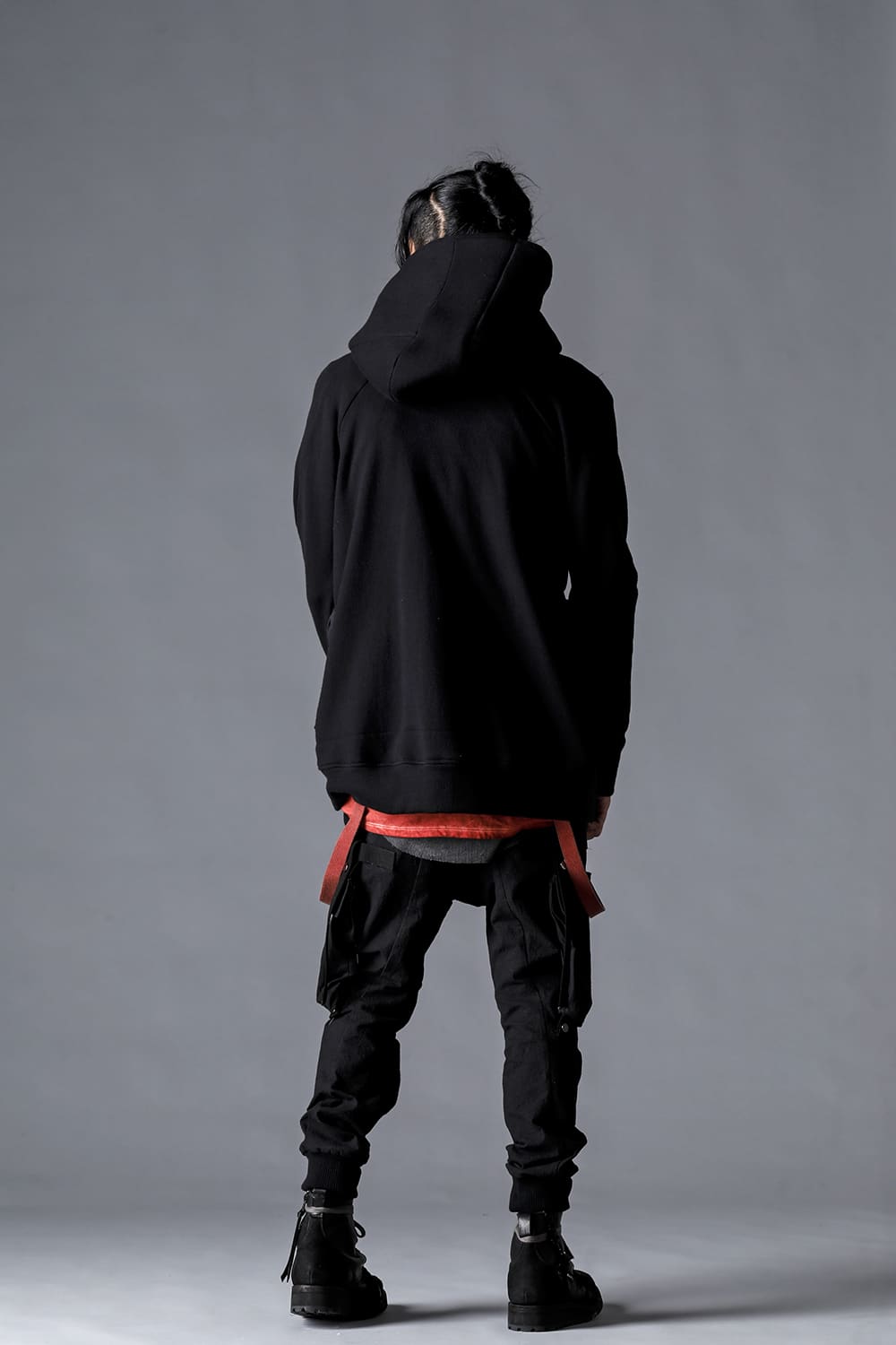 Untwisted Fleece Lining x Dimple-Cotton Rip-Stop Hooded Jacket Black