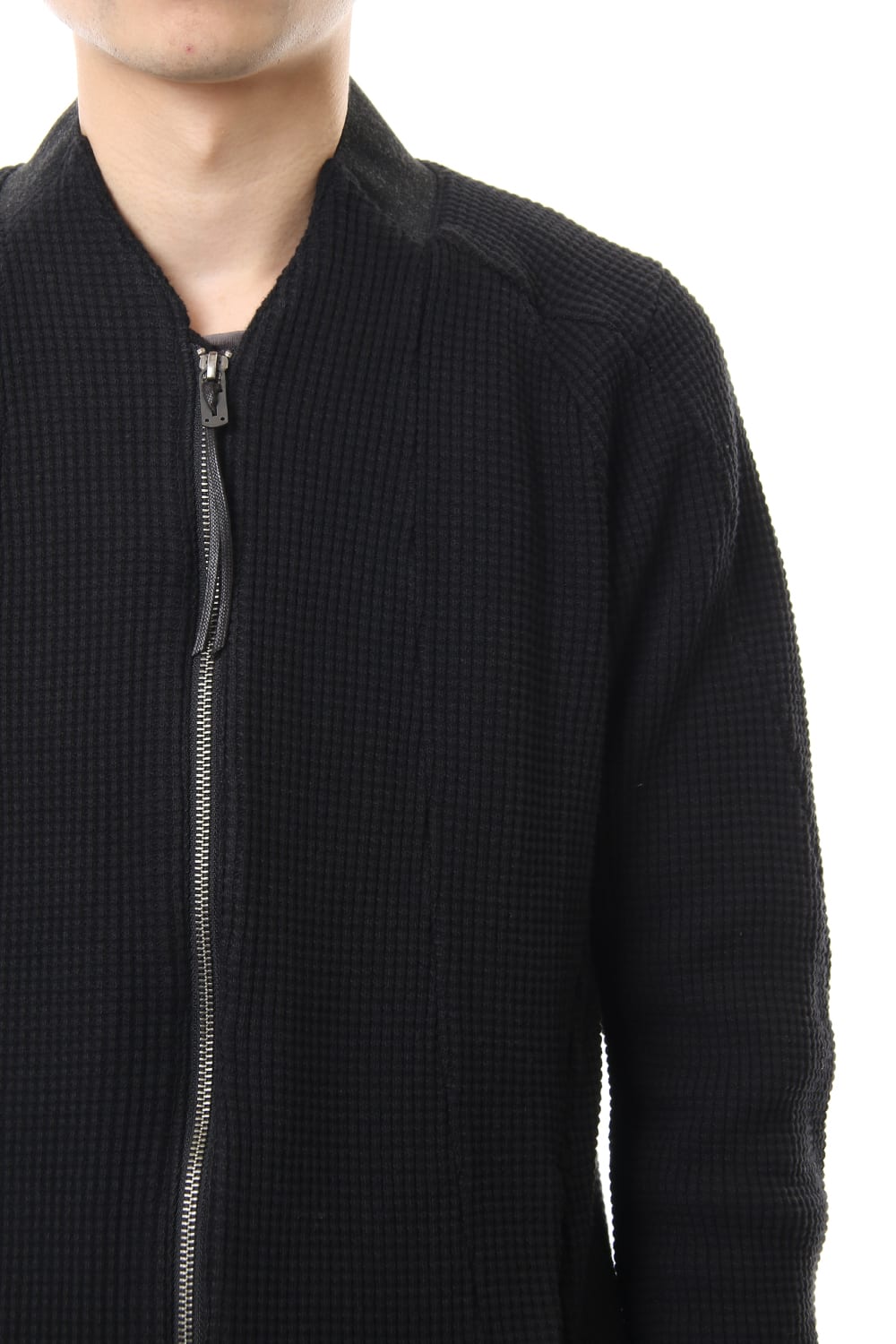 Heavy Waffle Long Bomber Cardigan