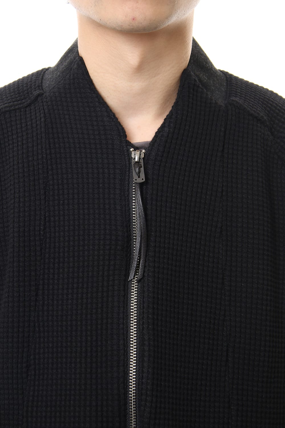 Heavy Waffle Long Bomber Cardigan