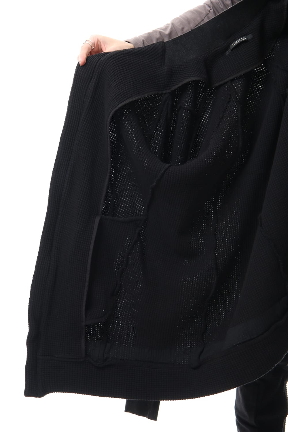 Heavy Waffle Long Bomber Cardigan