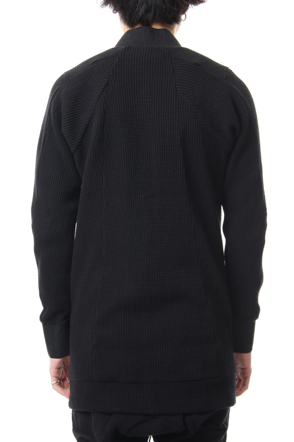 Heavy Waffle Long Bomber Cardigan