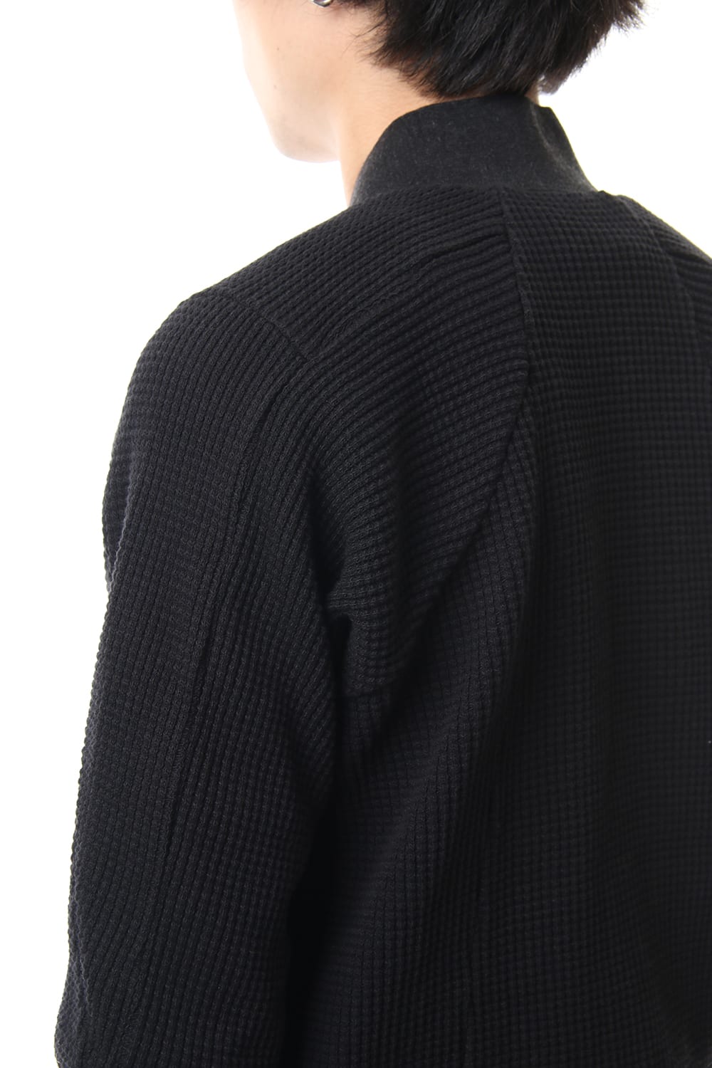 Heavy Waffle Long Bomber Cardigan