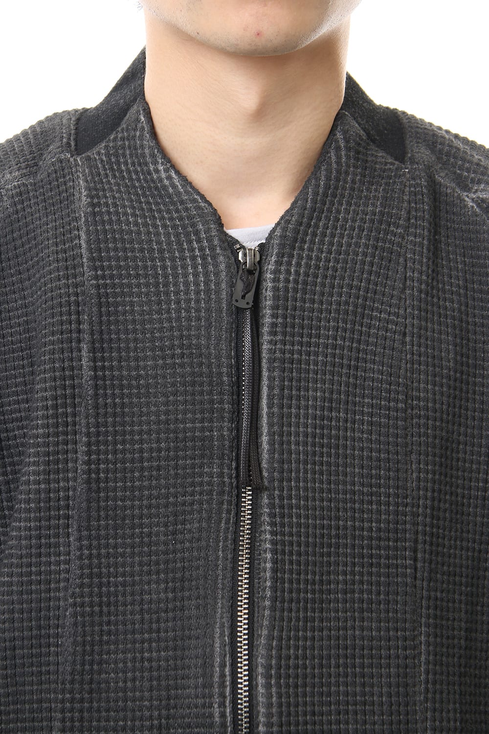 Heavy Waffle Long Bomber Cardigan