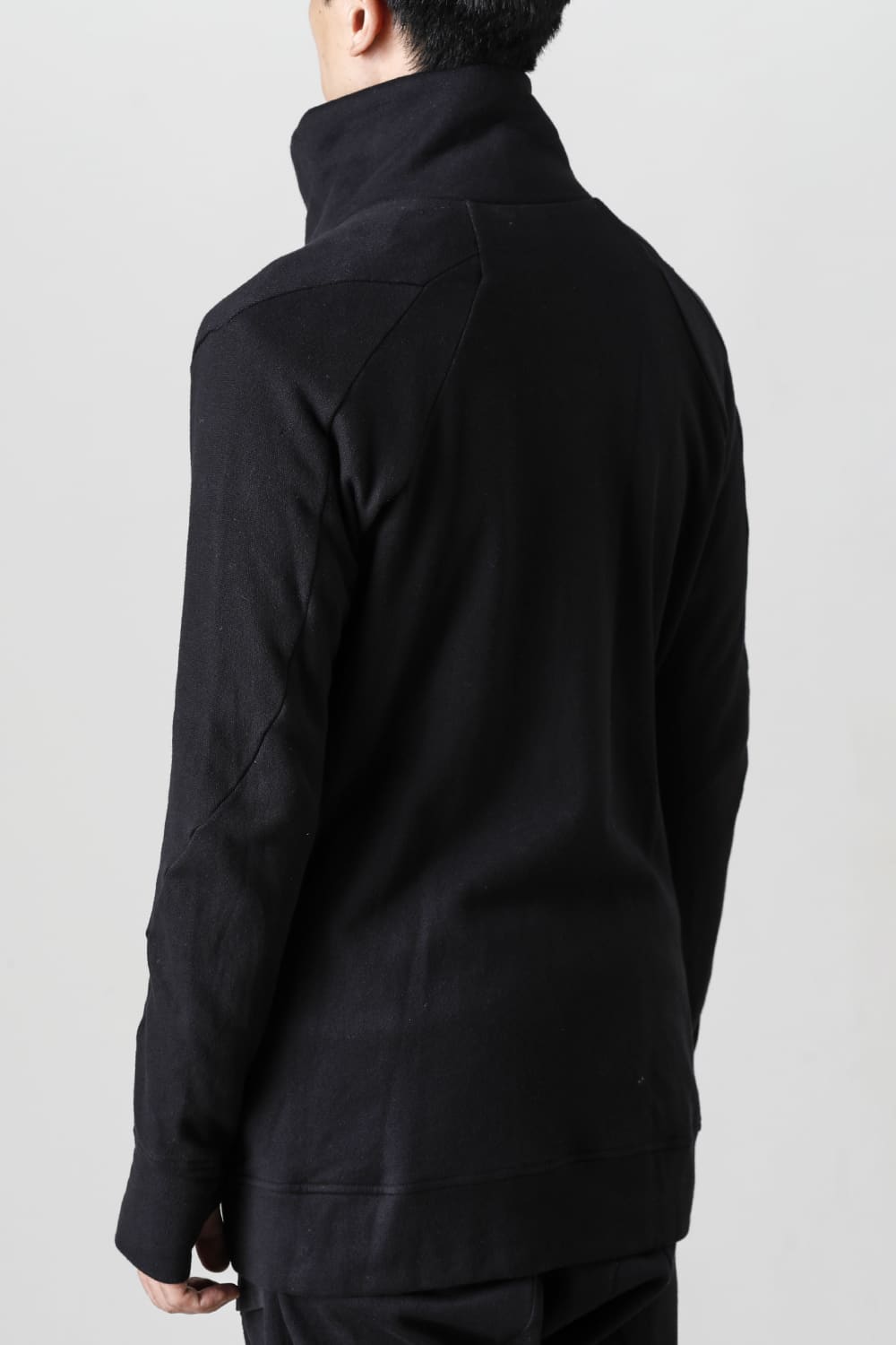 Untwisted Fleece-Lined Zip-up High-Neck Jacket Black