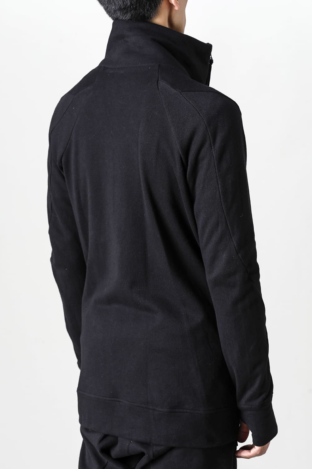 Untwisted Fleece-Lined Zip-up High-Neck Jacket Black