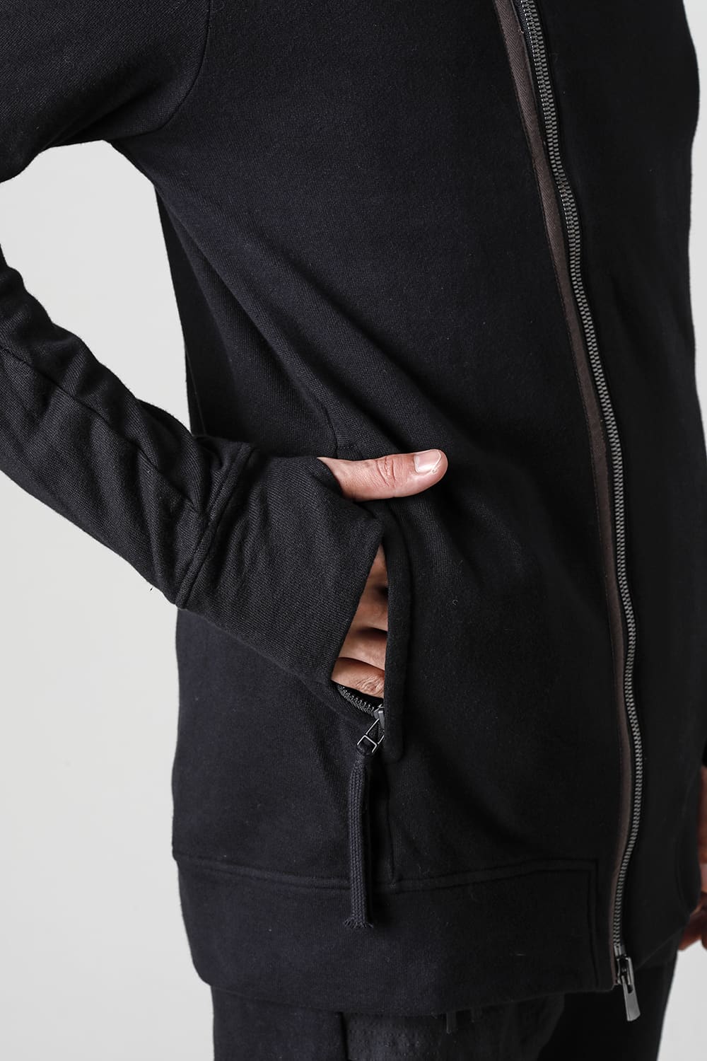 Untwisted Fleece-Lined Zip-up High-Neck Jacket Black