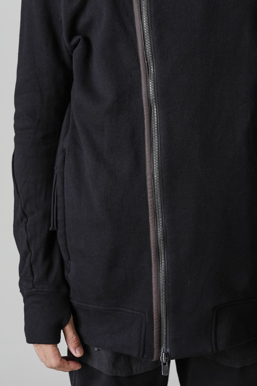 Untwisted Fleece-Lined Zip-up High-Neck Jacket Black